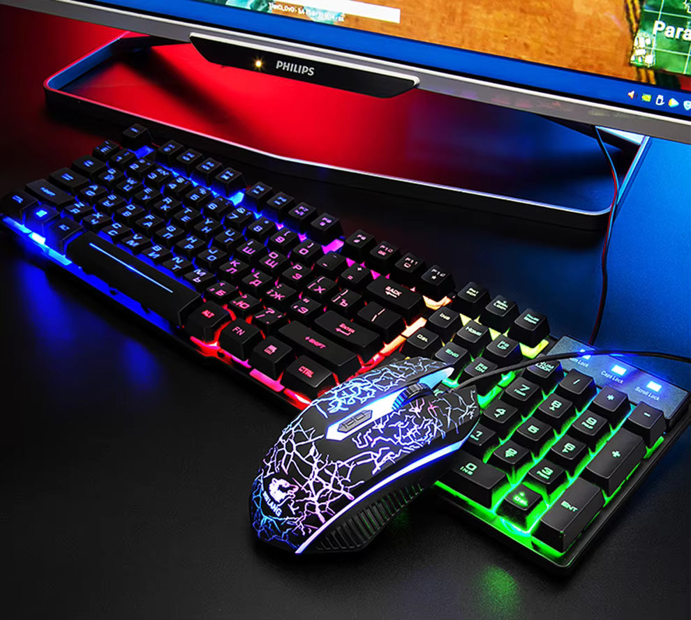 Keyboard And Mouse Set Waterproof Luminous Game Backlit Keyboard