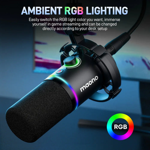 Dynamic Microphone for PC RGB Gaming Streaming Microphone