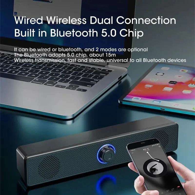 Soundbar Computer PC TV Laptop Desktop Wired Wireless