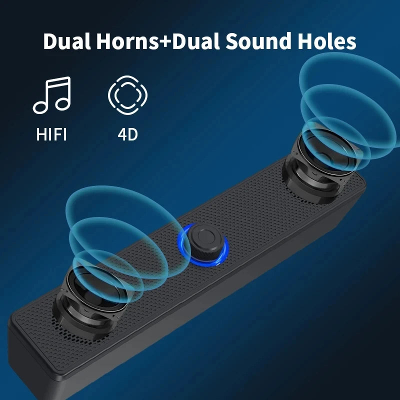 Soundbar Computer PC TV Laptop Desktop Wired Wireless