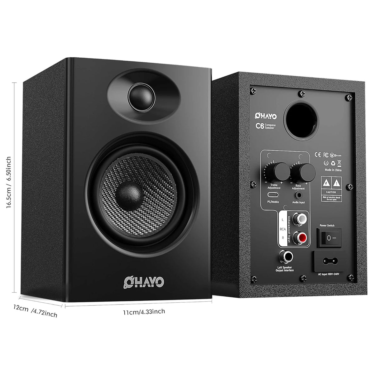 OHAYO 60W Computer Speakers for Music Gaming, Active Bluetooth