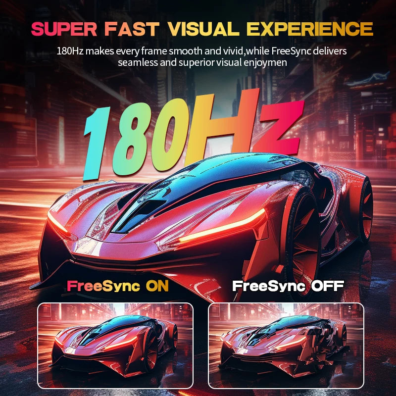 Gawfolk 27 inch Curved Gaming Monitor,180Hz PC Monitor Full HD