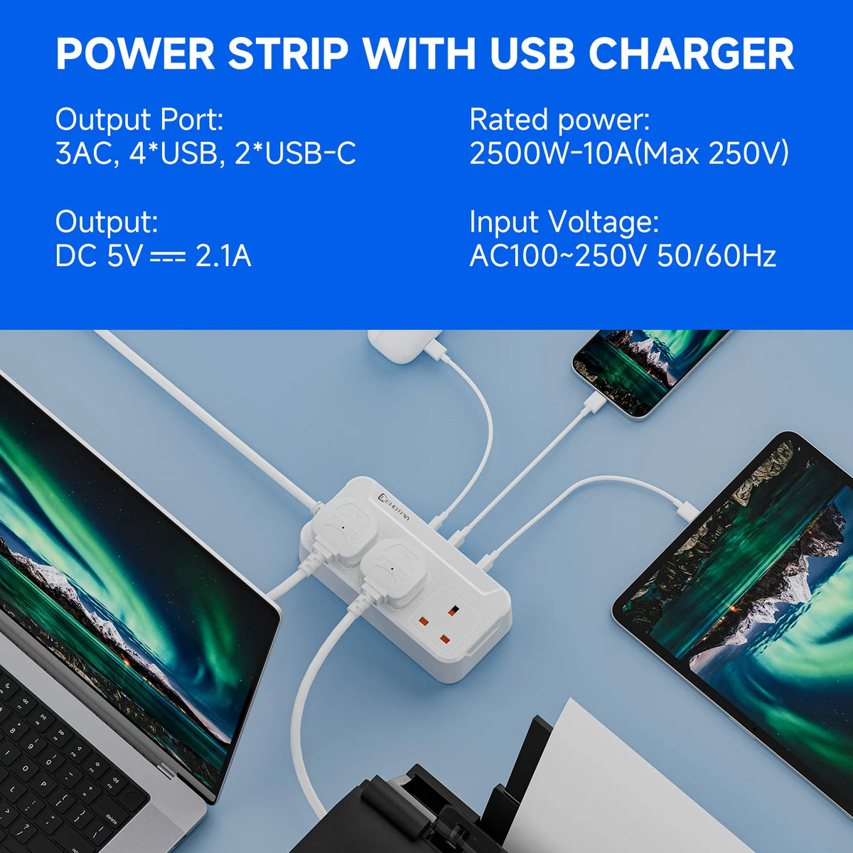 Plug AC Outlets Multitap Socket Extension Cord Electrical