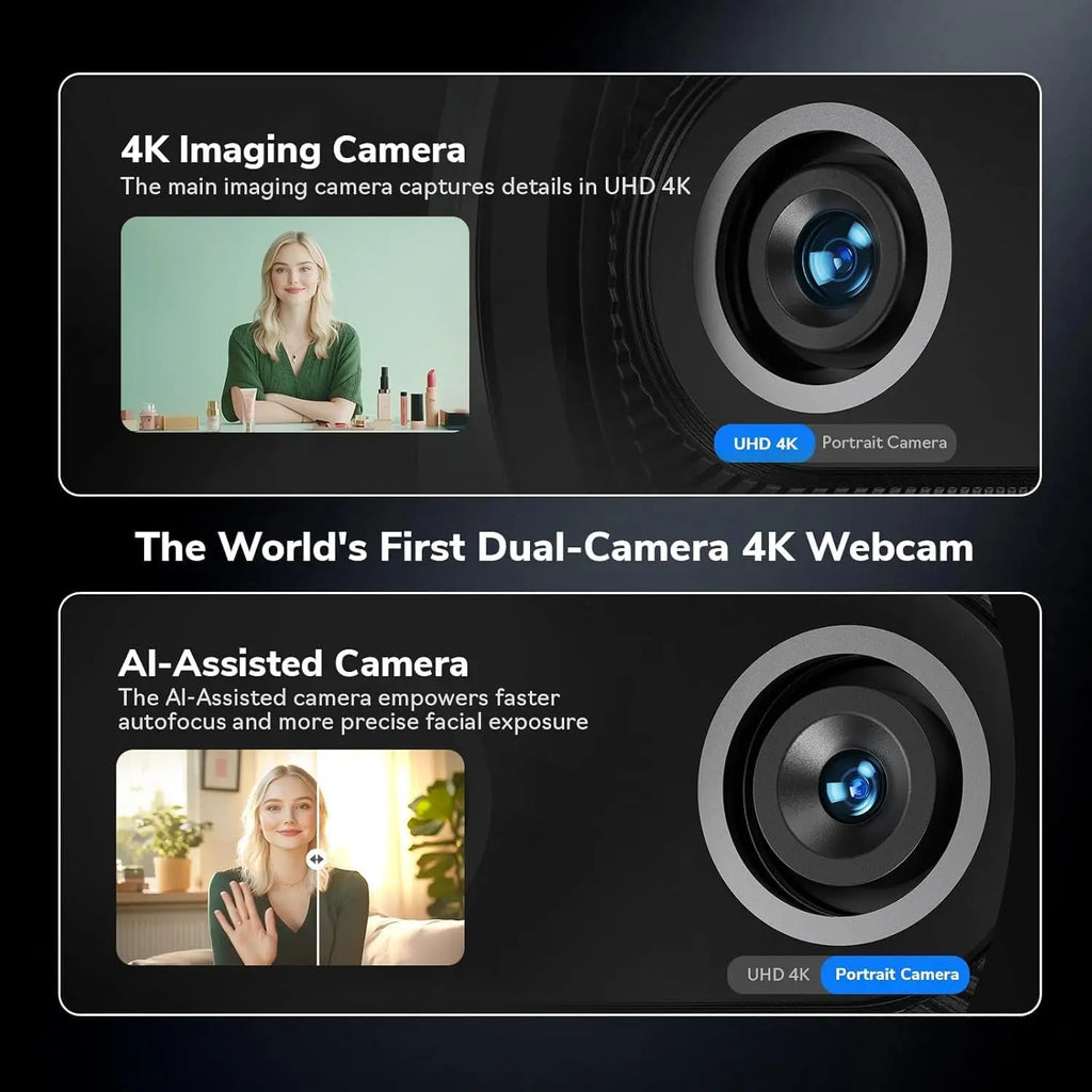 Webcam 4K EMEET Dual-Camera AI-Powered 4K Camera