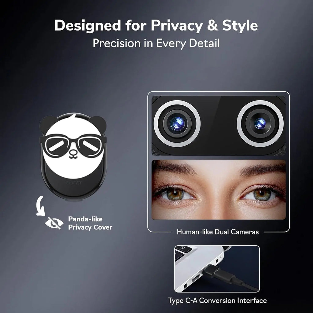 Webcam 4K EMEET Dual-Camera AI-Powered 4K Camera