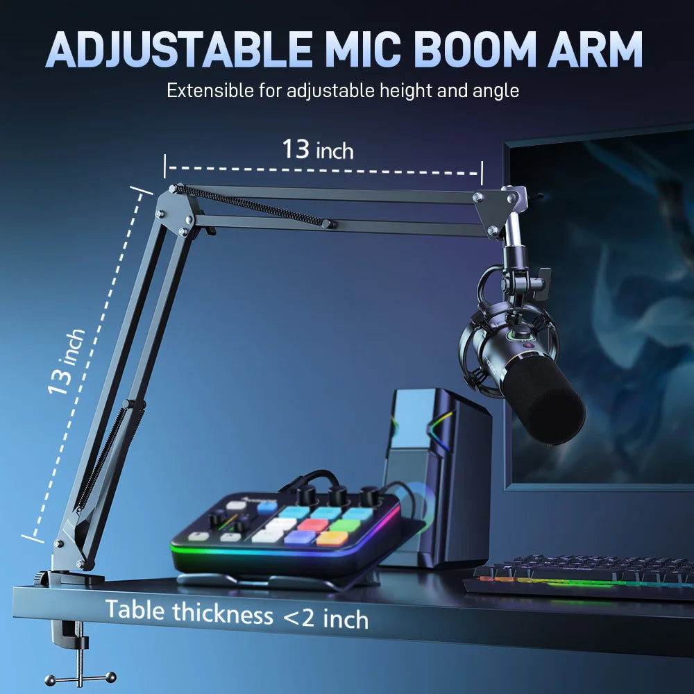Dynamic Microphone for PC RGB Gaming Streaming Microphone