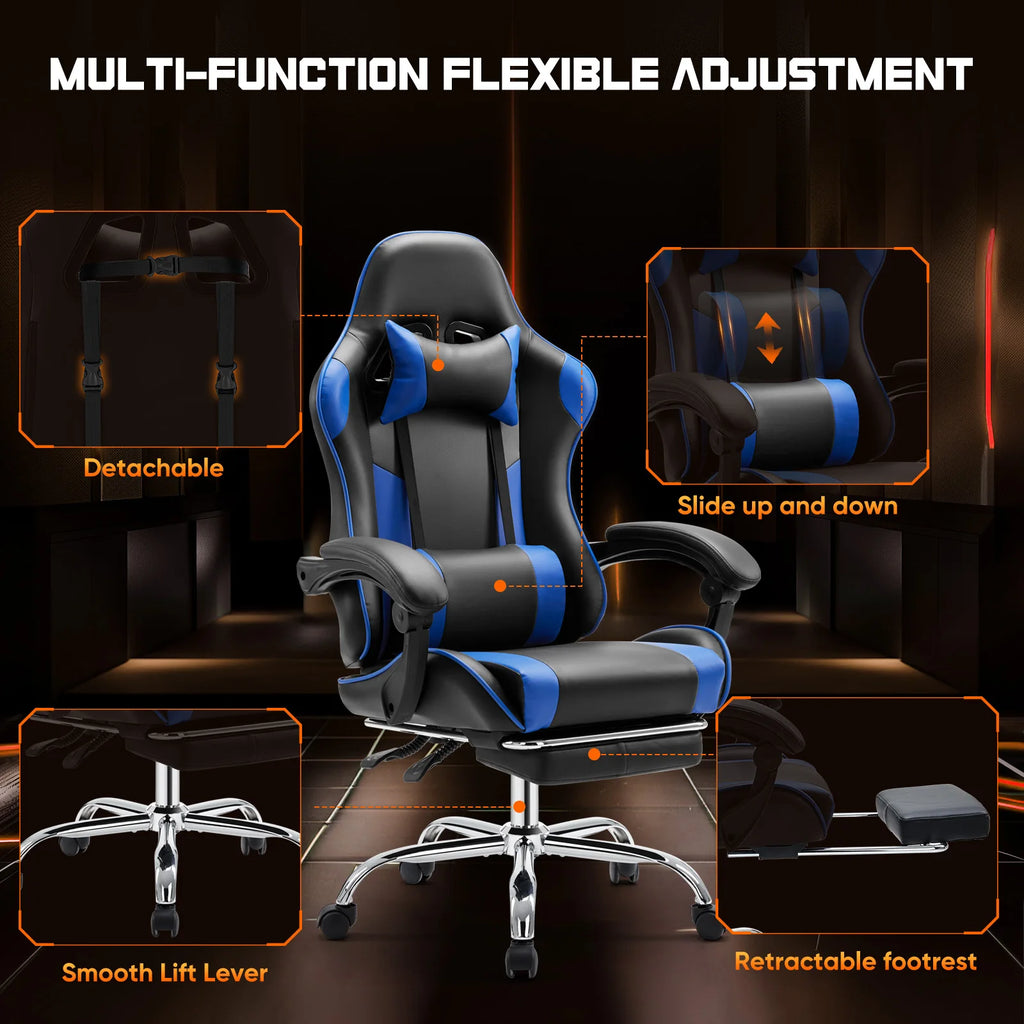 JHK Ergonomic Racing Gaming Chair Adjustable Swivel PU